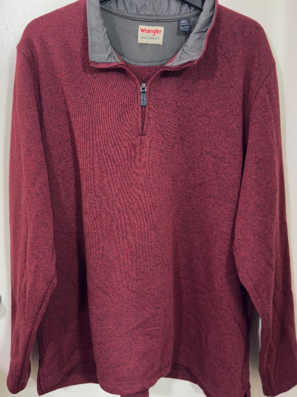 Wrangler Authentics Men’s Sweater Fleece Quarter-Zip Relaxed Fit Size 2XL